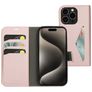 Mobiparts Classic Wallet Housse iPhone 15 Pro Etui Porte-Monnaie - Rose