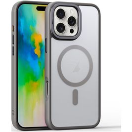 Mobigear Shockproof Coque iPhone 16 Pro Max MagSafe Coque arrière Rigide - Gris