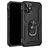 Mobigear Armor Ring Coque iPhone 12 Mini Coque arrière Rigide Anti-Chocs avec Anneau-Support - Noir