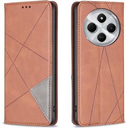 Mobigear Rhombus Slim Housse Xiaomi Redmi 14C Etui - Marron