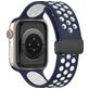Mobigear Sport Plus Mag Bracelet Silicone Apple Watch Fermeture magnétique - 42/41/40/38 mm - Blanc / Bleu Marin