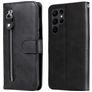 Mobigear Zipper Housse Samsung Galaxy S23 Ultra Etui Porte-Monnaie - Noir