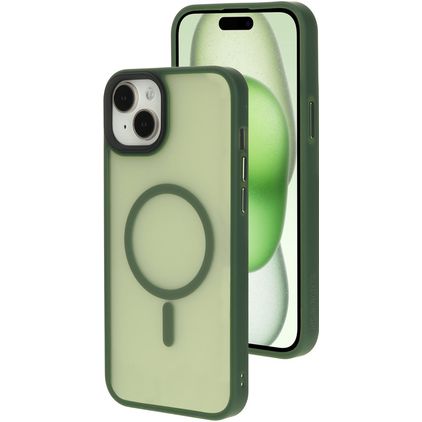 Mobiparts Hardcover Coque iPhone 15 Plus MagSafe Coque arrière Rigide - Satin Green