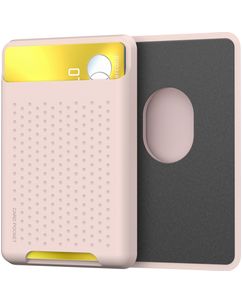Mobigear Pocket - Porte Cartes en en Silicone - 2 Cartes - Compatible MagSafe - Rose