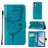 Mobigear Butterfly Housse Samsung Galaxy A35 Etui Porte-Monnaie - Bleu