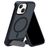 Mobiparts Hardcover Coque iPhone 13 MagSafe Coque arrière Rigide avec Support Amovible - Satin Black