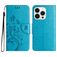 Mobigear Flowers Housse iPhone 16 Pro Max Etui Porte-Monnaie - Bleu