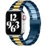Mobigear Antwerp Bracelet Acier Apple Watch Fermeture boucle déployante - 49/46/45/44 mm - Bleu / Or