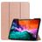 Mobigear Tri-Fold Gel Coque iPad Pro 12.9 Pouces (2021) Etui en TPU,Similicuir + Porte-crayon - Rose doré