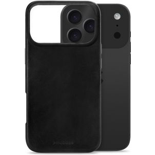 Mobilize Premium Coque iPhone 17 Pro Max MagSafe Coque arrière en Cuir Véritable - Noir