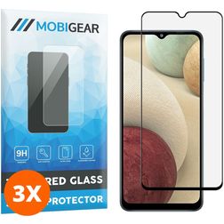 Mobigear Premium Samsung Galaxy A12 Verre trempé Protection d'écran - Compatible Coque - Noir (Lot de 3)