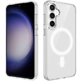 Mobigear Shockproof Coque Transparente Samsung Galaxy S24 FE MagSafe Coque arrière Rigide - Transparent