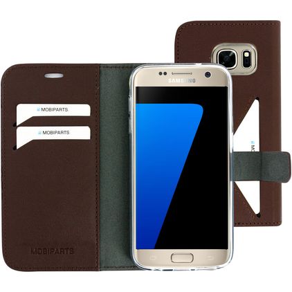 Mobiparts Classic Wallet Housse Samsung Galaxy S7 Etui Porte-Monnaie - Marron
