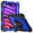 Mobigear SureGrip Xtreme Coque iPad Mini 6 (2021) Coque arrière en Plastique rigide,Silicone + Porte-crayon + Bandoulière + Support Amovible - Noir / Bleu