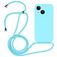 Mobigear Lanyard iPhone 14 Coque avec cordon en Silicone - Bleu