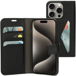 Mobiparts Classic Wallet Housse iPhone 15 Pro Etui Porte-Monnaie - Noir