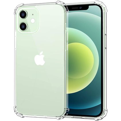 Mobigear Cushion Coque Transparente iPhone 12 Mini Coque arrière en TPU Souple Anti-Chocs - Transparent