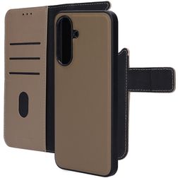 Mobiparts Housse Samsung Galaxy A37 Etui avec Coque Détachable en Cuir Véritable Porte-Monnaie - Taupe