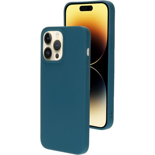 Mobiparts Coque iPhone 14 Pro Max Coque arrière en Silicone - Blueberry Blue