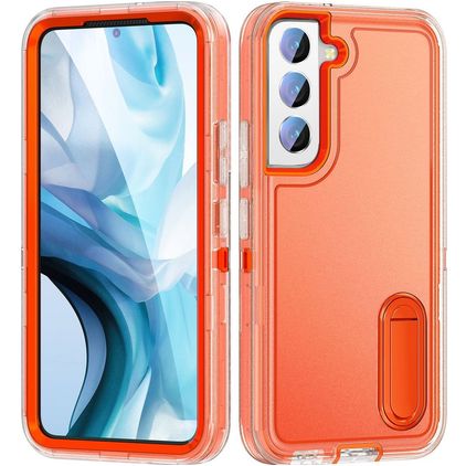Mobigear Rugged Stand Coque Samsung Galaxy S23 Coque arrière Rigide Anti-Chocs avec Support Amovible - Orange