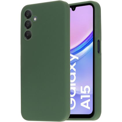 Mobiparts Coque Samsung Galaxy A15 Coque arrière en Silicone - Forest Green