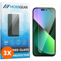 Mobigear iPhone 14 Pro Verre trempé Protection d'écran - Compatible Coque (Lot de 3)