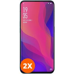 Mobigear Premium OPPO Find X Verre trempé Protection d'écran - Compatible coque - Noir (Lot de 2)