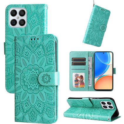 Mobigear Sunflower Housse HONOR X8 Etui Porte-Monnaie - Vert