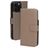 Mobiparts Housse iPhone 16 Pro Max MagSafe Etui avec Coque Détachable en Cuir Véritable Porte-Monnaie - Taupe