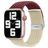 Mobigear Braided Dual Bracelet Nylon Apple Watch Fermeture à pince - 49/46/45/44 mm - Bordeaux / Lumière stellaire
