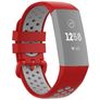 Mobigear Sport Plus Buckle Bracelet Silicone Fitbit Charge 3 Fermeture boucle ardillon - Rouge / Gris