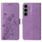Mobigear Flowers Housse Samsung Galaxy S24 FE Etui Porte-Monnaie - Violet