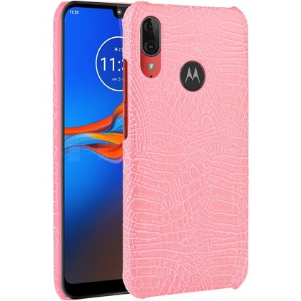 Mobigear Croco Coque Motorola Moto E6 Plus Coque arrière - Rose