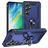 Mobigear Armor ring Samsung Galaxy S24 FE Plastique rigide Coque arrière Antichoc avec bague de maintien - Bleu