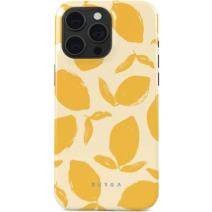 Burga Tough Coque iPhone 15 Pro Coque arrière Rigide Anti-Chocs - Lemon Tart