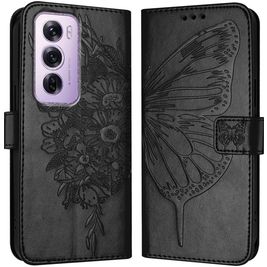 Mobigear Butterfly Housse OPPO Reno 12 Pro Etui Porte-Monnaie - Noir