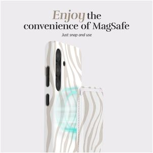 MIO - Porte Cartes en - 3 Cartes - Compatible MagSafe - Sandy Zebra