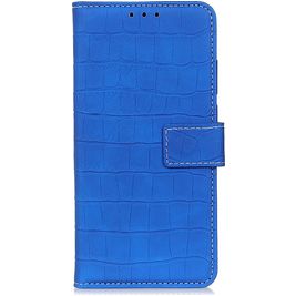 Mobigear Croco Housse Realme 8 5G Etui Porte-Monnaie - Bleu