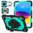 Mobigear SureGrip Xtreme Coque iPad 10 (2022) Coque arrière en Plastique rigide,Silicone + Porte-crayon + Bandoulière + Support Amovible - Noir / Turquoise