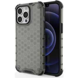 Mobigear Honeycomb Coque iPhone 14 Pro Max Coque arrière Rigide Anti-Chocs - Noir
