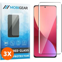 Mobigear Premium Xiaomi 12 Verre trempé Protection d'écran - Compatible Coque - Noir (Lot de 3)