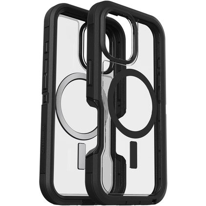 Otterbox Defender Coque iPhone 16 MagSafe Coque arrière Rigide Anti-Chocs - Transparent / Noir