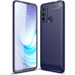 Mobigear Brushed Slim Coque Motorola Moto G60 Coque arrière en TPU Souple - Bleu