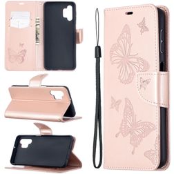Mobigear Butterfly Housse Samsung Galaxy A32 5G Etui Porte-Monnaie - Rose doré