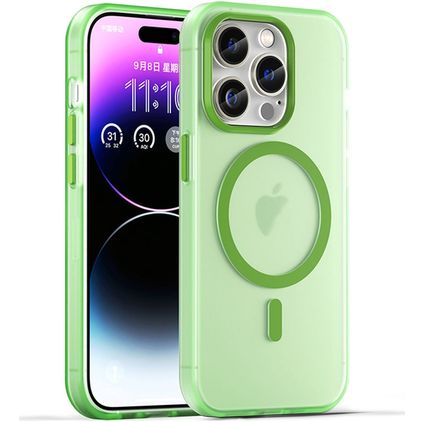 Mobigear Shockproof Coque iPhone 16 Pro MagSafe Coque arrière en TPU Souple - Vert