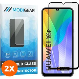Mobigear Premium Huawei Y6p Verre trempé Protection d'écran - Compatible Coque - Noir (Lot de 2)