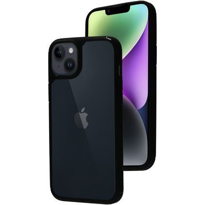 Mobiparts Rugged Clear iPhone 14 Plus Plastique rigide Coque arrière Antichoc - Transparent / Noir