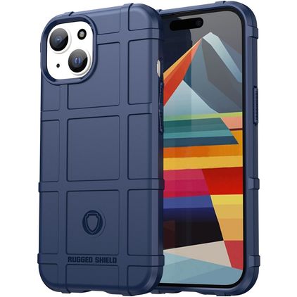 Mobigear Rugged Shield Coque iPhone 15 Coque arrière en TPU Souple Anti-Chocs - Bleu