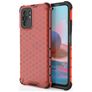 Mobigear Honeycomb Coque Xiaomi Redmi Note 10S Coque arrière Rigide Anti-Chocs - Rouge