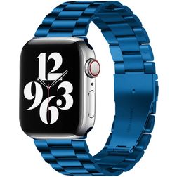 Mobigear Antwerp Bracelet Acier pour Apple Watch Fermeture boucle déployante - 42/41/40/38 mm - Bleu